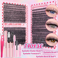 False Eyelash Extension Kit with Bond & Seal – Up to 740 Lashes Included