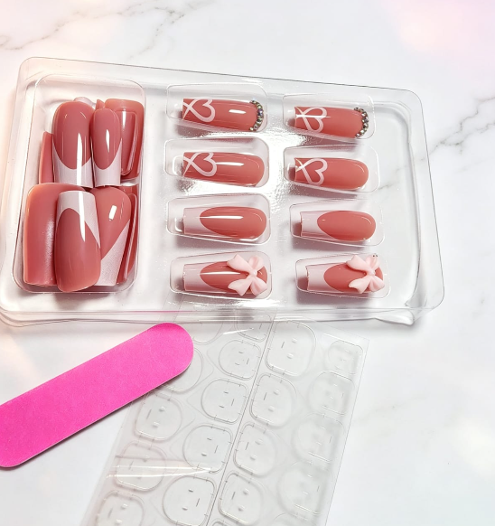 24-Piece Rectangular Press-On Nails – Salon-Perfect Nails in Minutes